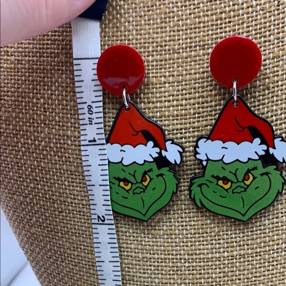 Grinch Earrings - Red and Green - Picture 2 of 7